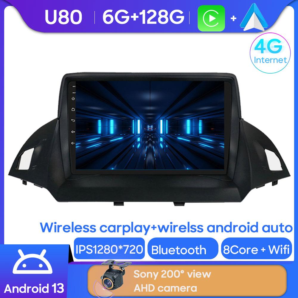 Android Мультимедиа Для Ford Kuga 2 Escape 3 2012 - 2019 Автомагнитола CPU Радио QLED Плеер Навигация Carplay Auto HDR 5G Приборная панель BT