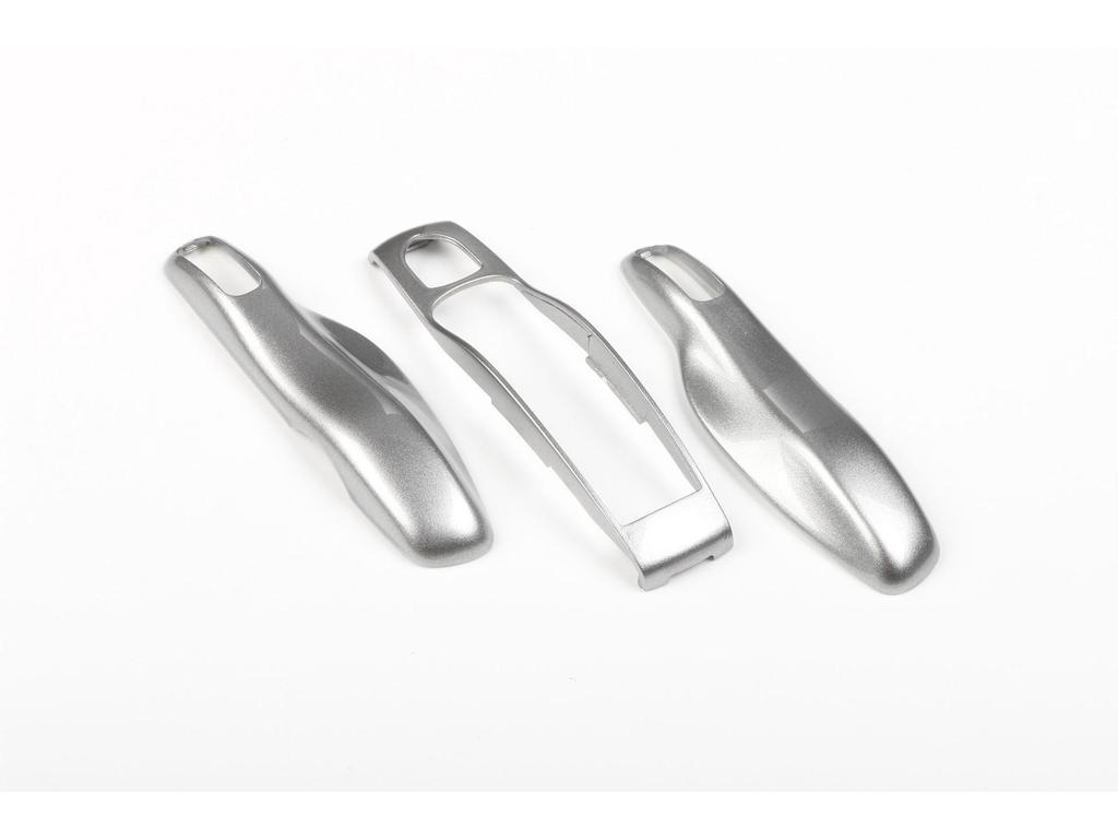 Fits Porsche Key Shell: New Cayenne, Macan, Panamera, 718, Taycan - Ice Raspberry Pink Matte Gray Solid Color