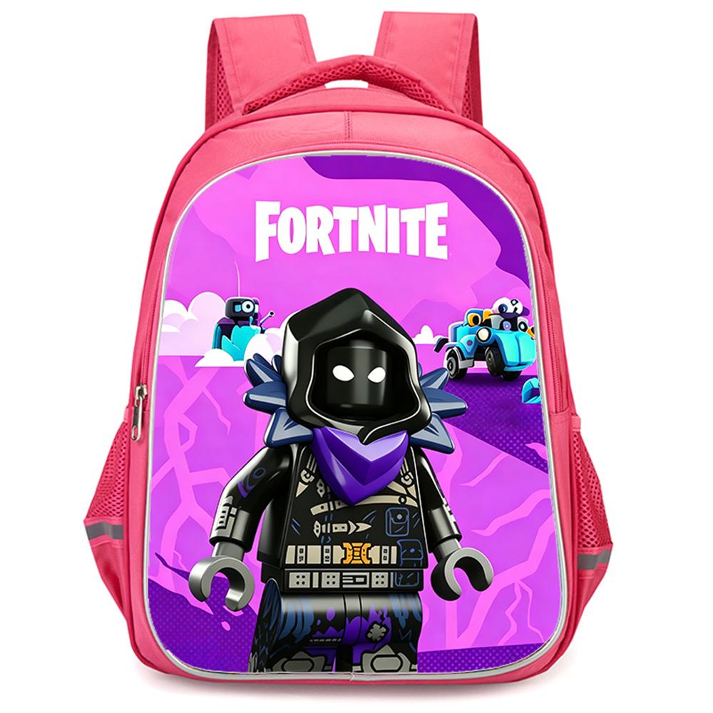 Мультяшный рюкзак для школьников FORTNITE, двойные карманы на молнии, легкий прочный 16-дюймовый детский рюкзак, для мальчиков и девочек от 6 до 12 лет