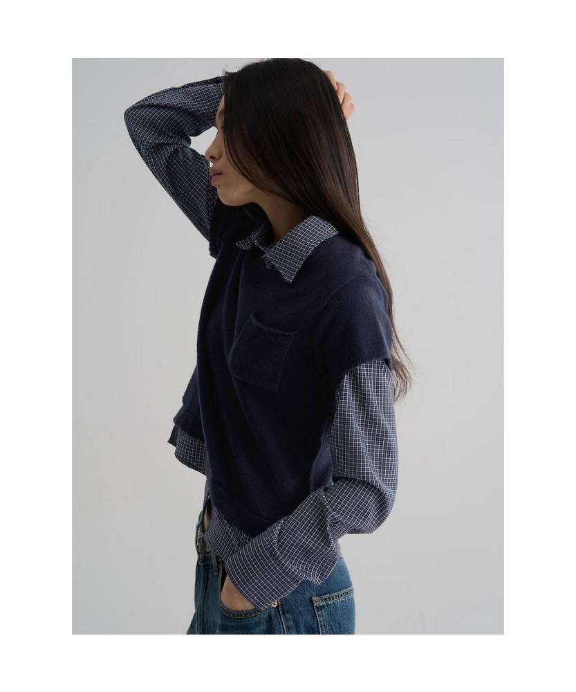 8SECONDS Color-Block Short Sleeve Pullover Navy