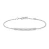 Silver Pave Bar 925 Silver Bracelet B062-02H