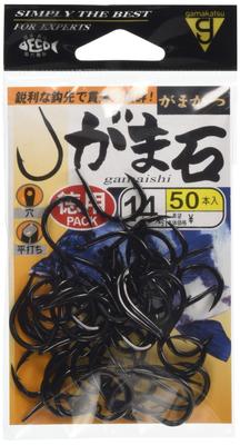 Gamakatsu Одиночное значение Размер 50 67288 Крючки, Гамаи, Упаковка, 14, крючки, Черный,
