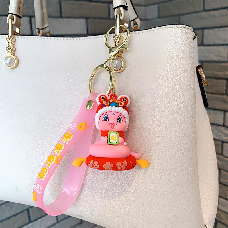 Творческий весенний фестиваль змея счастливый брелок год кулон китайский стиль змея брелок рюкзак украшения аксессуары подарок