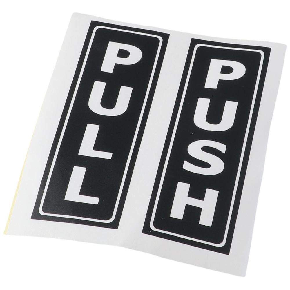 Self-Adhesive Door Sign Black Push Pull Stickers 2Set   Stores