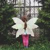 Fairy Wings Set Lightweight Fairy Costume with Floral Garland Fairy Hair Tinsel Wand Elf Ears Butterfly Wings Kit