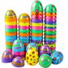 12 шт. Easter Eggs случайного цвета, съемные, наполненные подарками, скорлупа от яиц с динозаврами, призы для школьного карнавала, вечеринки, классного Egg Twister