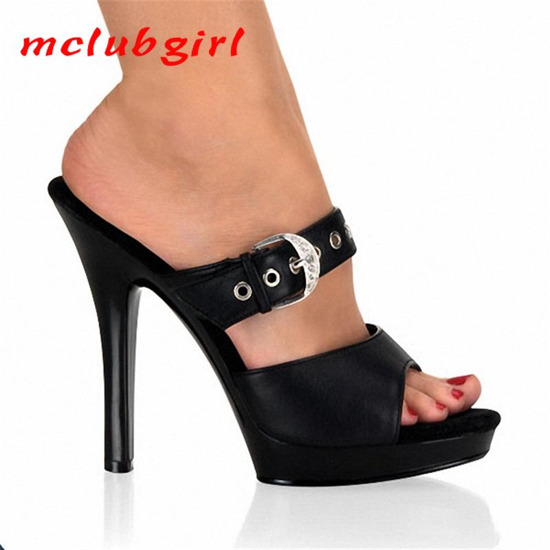Женские тапочки, тонкий каблук, рыбий рот, высокий каблук, пряжка на ремне, танцевальная обувь, каблук 13 см, платформа 3 см, YKC