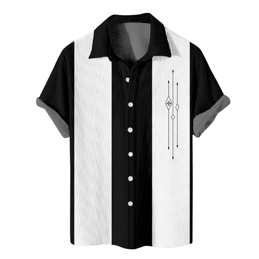 Men's Hawaiian Printed Button Short Sleeve Shirts Men's Casual Fashion Short Sleeve Shirts