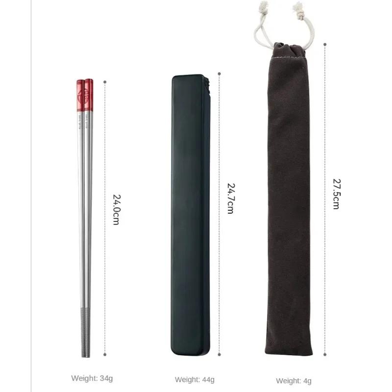 Палочки для еды из нержавеющей стали, металлические, бытовые, обеденные, столовые приборы, дорожные, стерилизуются при высокой температуре, нескользящие, с ящиком для хранения