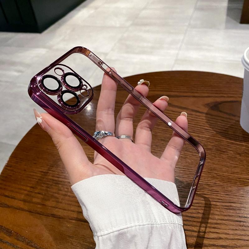 Роскошный гальванизированный защитный чехол для iPhone 17 16 11 12 13 14 15 Pro Max Xs XR Max 7 8 Plus SE2020 Мягкая прозрачная крышка