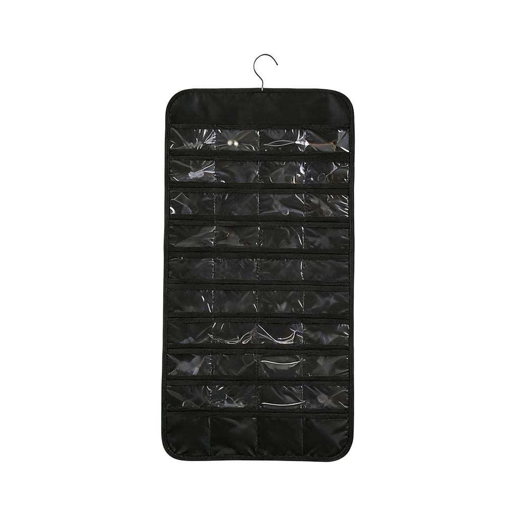 Подвесной органайзер для украшений, рулон для хранения с вешалкой, настенная стойка для ожерелий, дисплей, подвесной на стену/дверь, металлический крючок, двусторонний органайзер для украшений