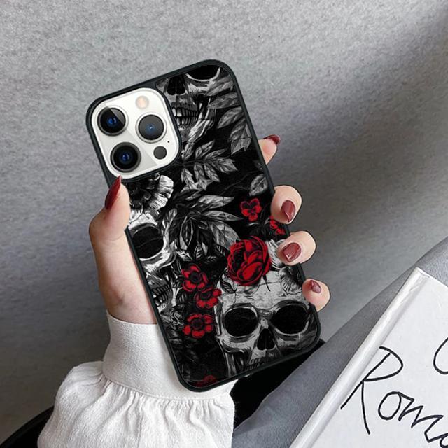 Крутой готический чехол-бампер с черепом для iPhone 17 Air 16 15 14 plus 12 13 pro max coque Shell Fundas