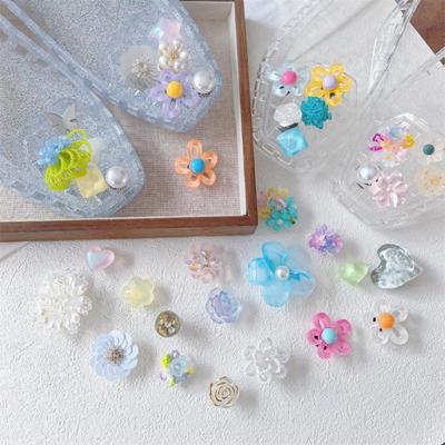 1 комплект Корейские туфли Продвинутый ручной работы Бисерный цветок Жемчужный бант Пайетки Съемные украшения для обуви Аксессуары