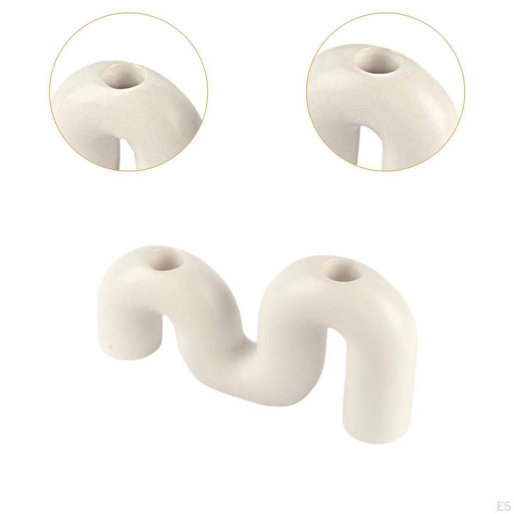 Ceramic Candle Holder for Christmas Pillar Display Home Fireplace Candelabrum