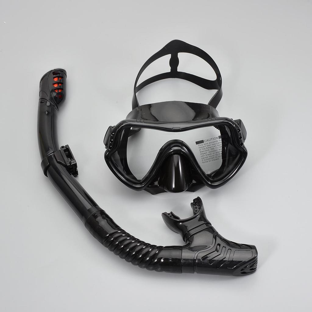 Snorkeling & Diving Set: Large Frame Silicone Mask and Snorkel for Men and Women
