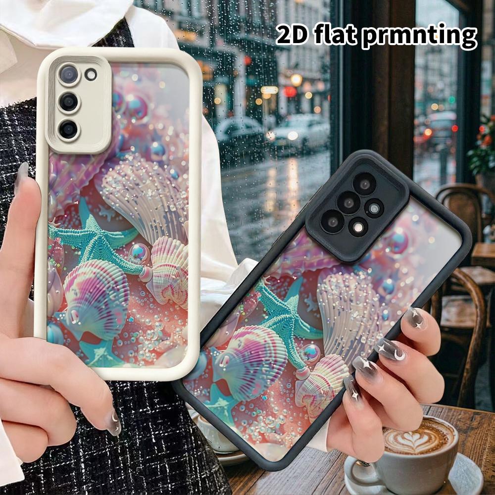 Phone Case: 2D Flat Samsung Galaxy A34 A35 M05 M06 S20 S22 S21 FE Plus 5G Layered Protective Case, Shell Starfish, Christmas and Halloween Gift
