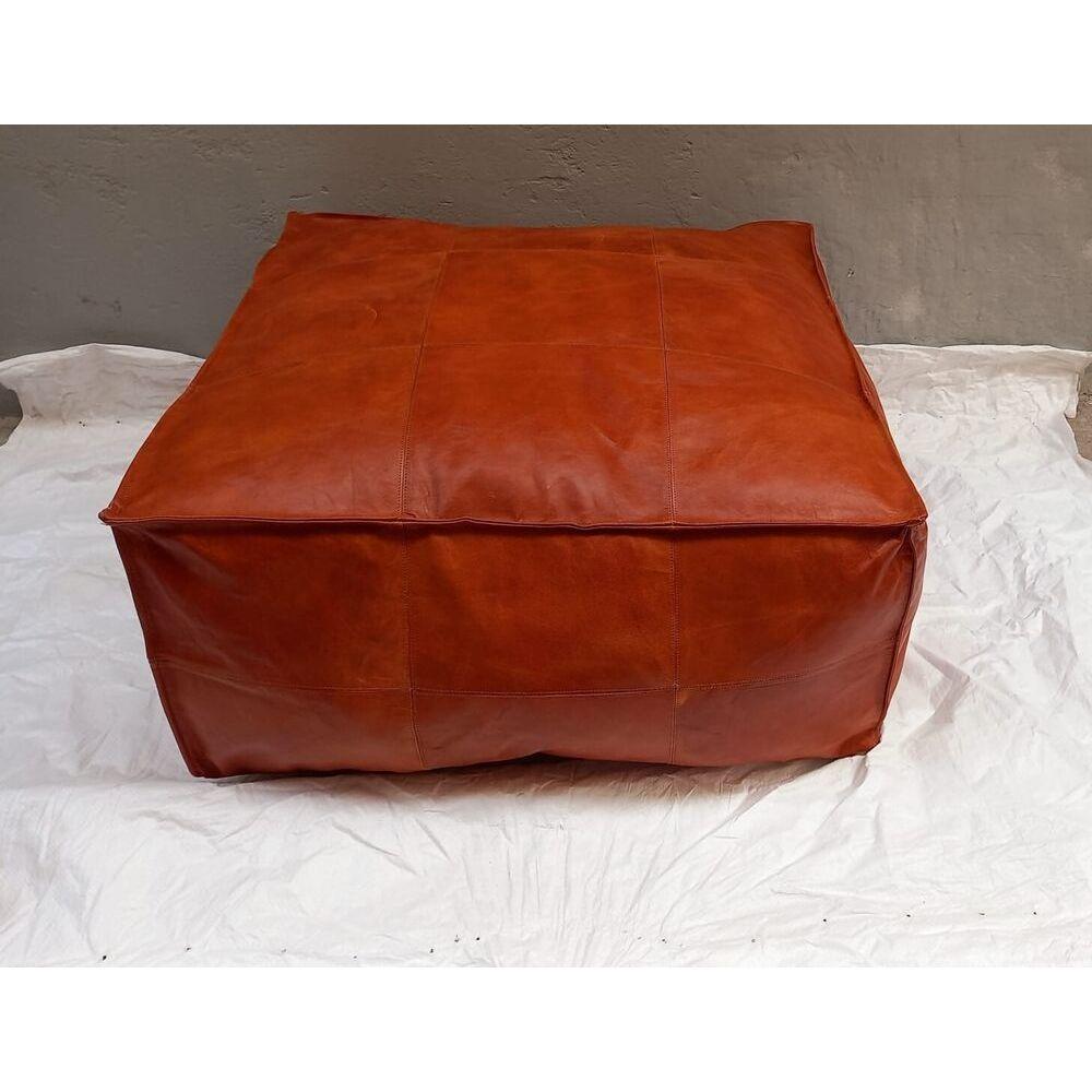 Новый марокканский османский пуф из натуральной кожи без набивки ручной работы в стиле бохо