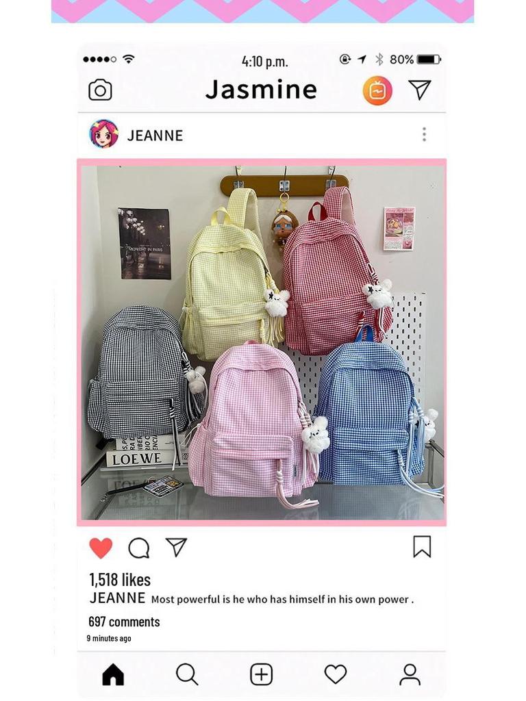 2025 High-Capacity Stylish Backpack for Girls - Schoolbag for Junior and Senior High Students