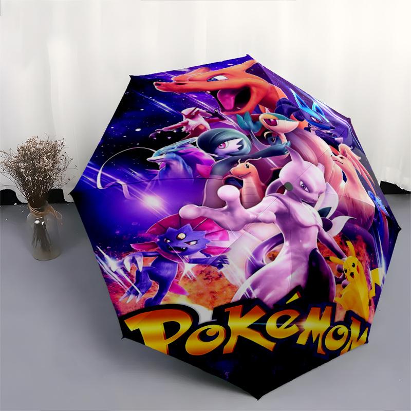 1pc Pokémon Adventure Automatic Opening and Closing Umbrella - Small Umbrella Suitable for Various Occasions I066