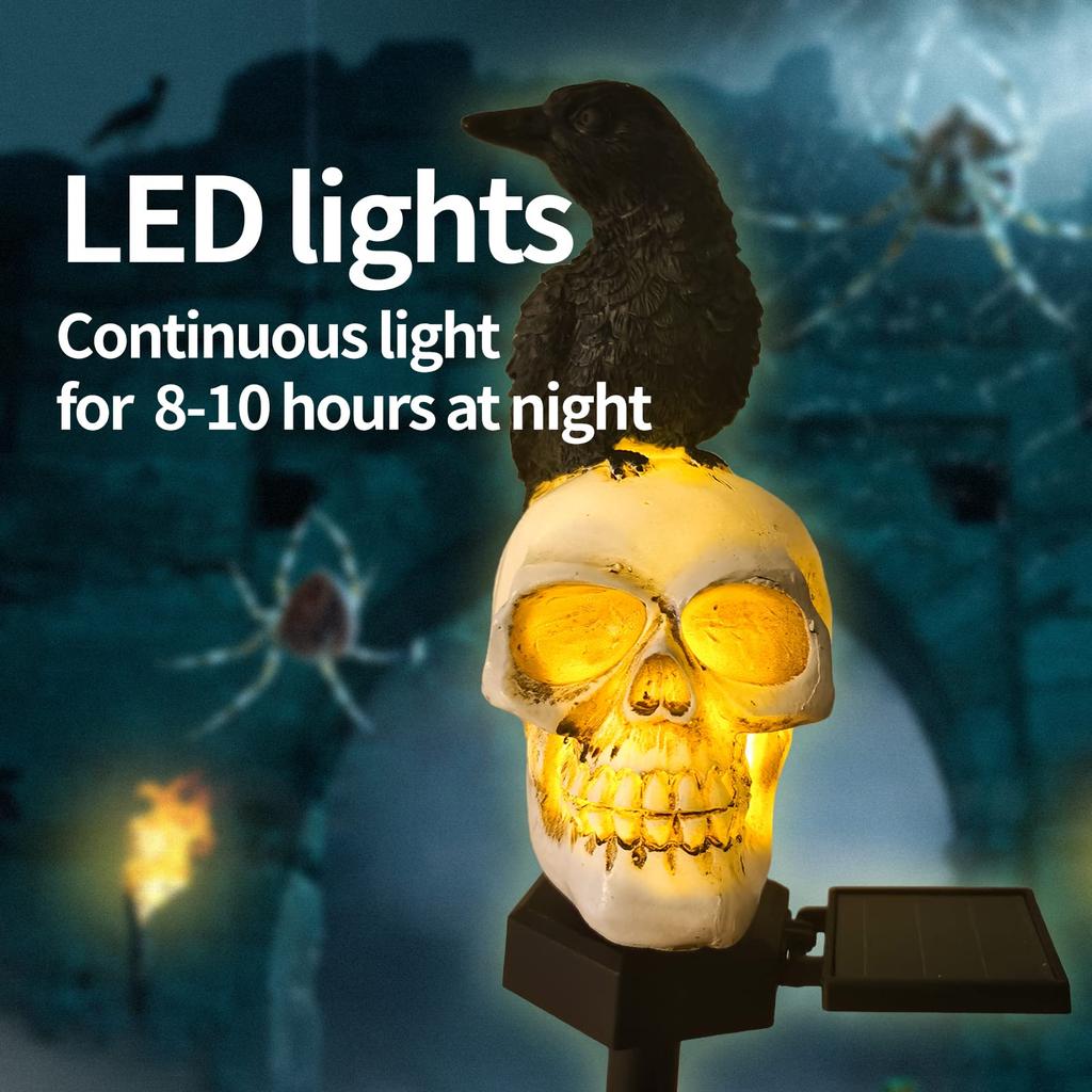 Halloween Outdoor Decoration Solar Lights, Waterproof Ghost Lights, Skeleton Stakes with LED Lights