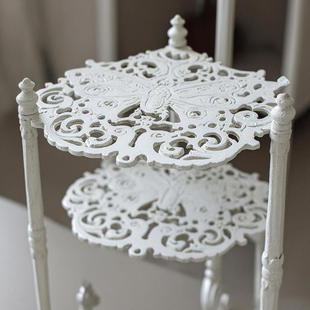 3-Tiered Plant Stand Wrought Iron Look Rotating Flower Pot