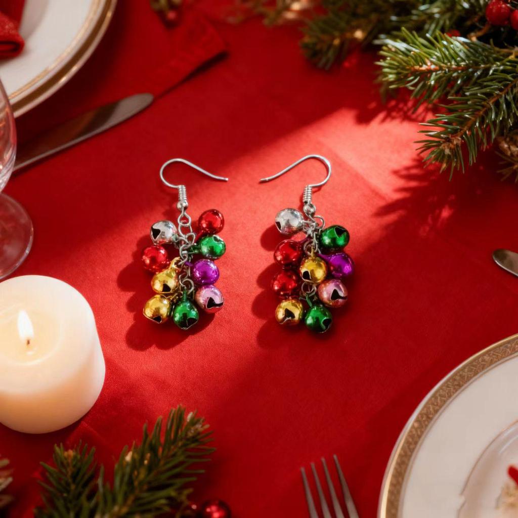 Colorful Bell Series Christmas Party Women's Dangle Earrings