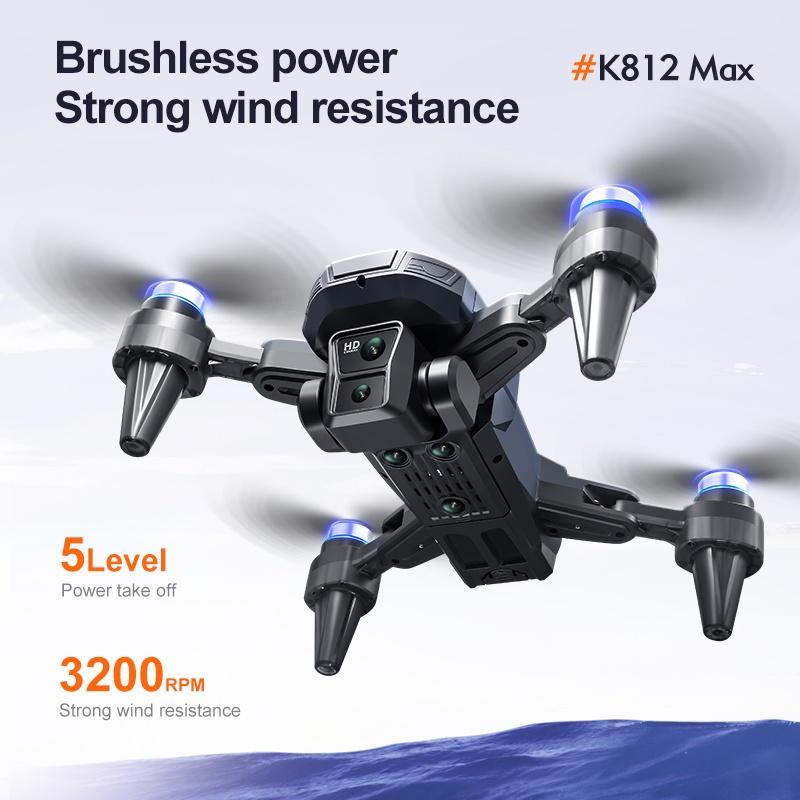 New K812 Max GPS Drone 4K Professional HD Dual Cameras 5G WIFI Brushless Obstacle Avoidance Screen FPV Foldable Quadcopter Toys