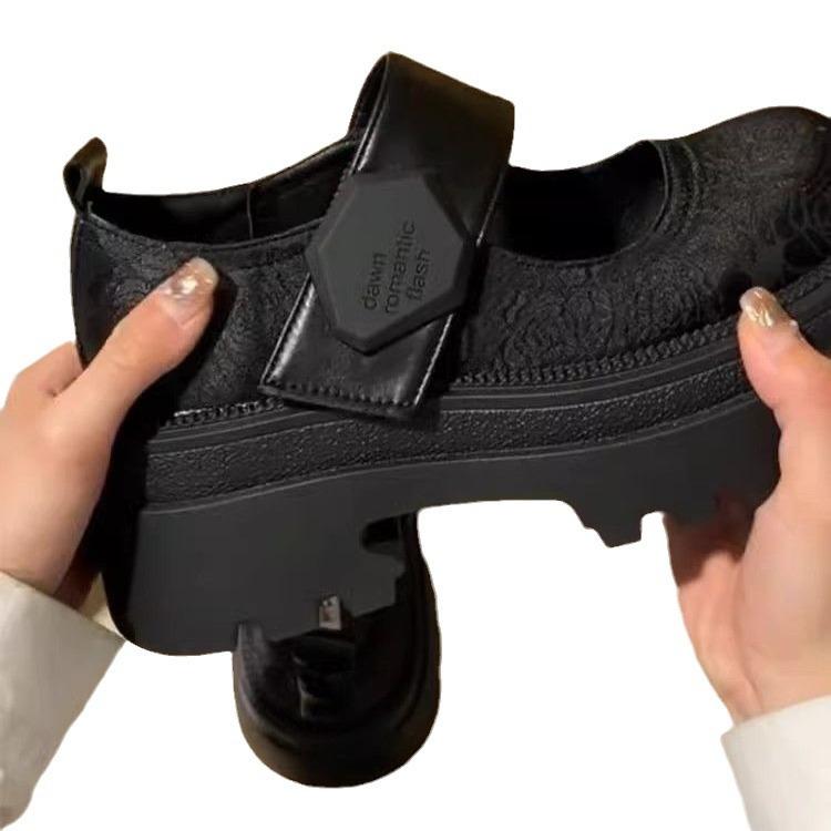 Национальный стиль на толстой подошве, новые китайские туфли-лодочки из маленькой кожи с принтом и вышивкой, женские, лето 2025, новая ретро британская обувь Мэри Джейн