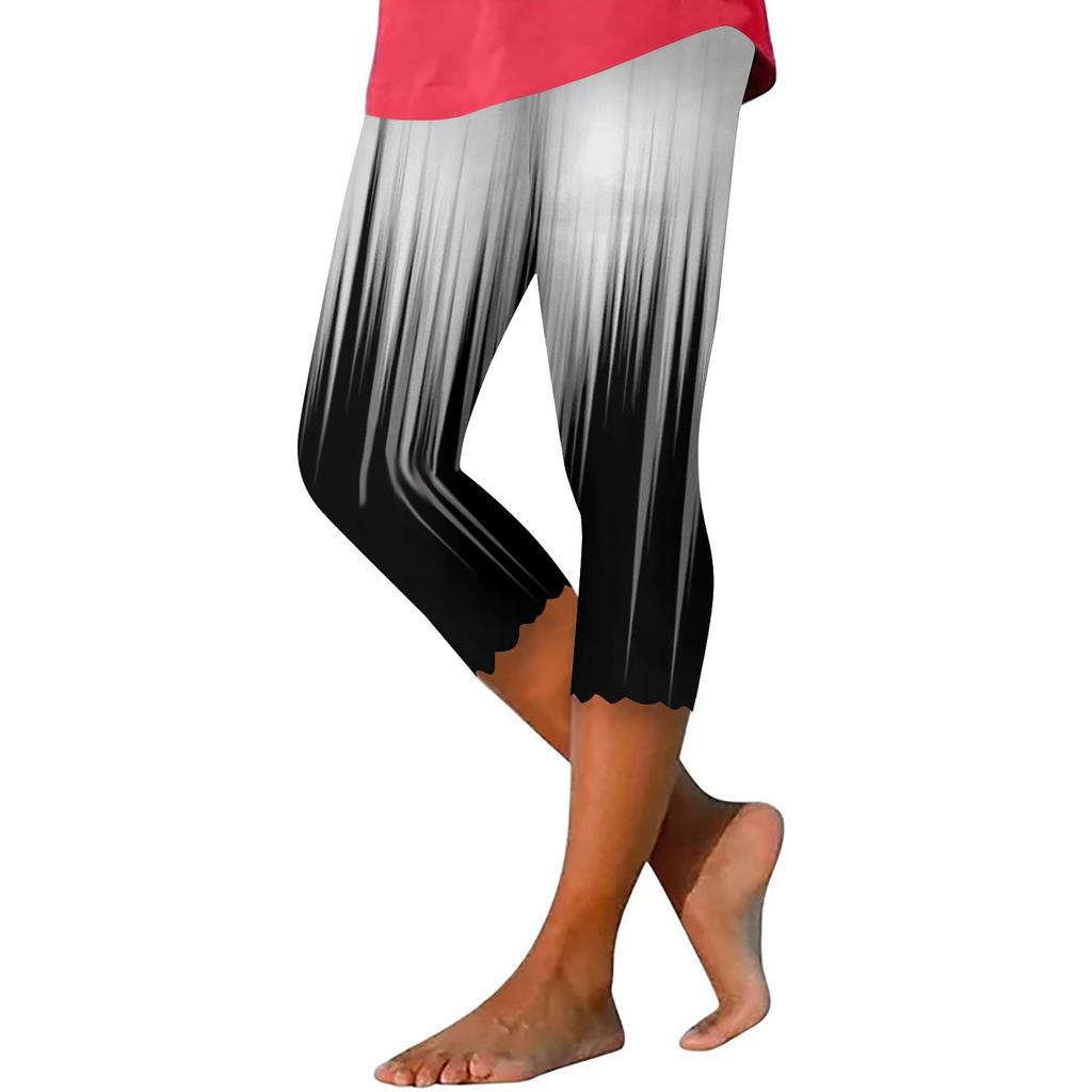 Летние женские леггинсы, укороченные брюки, однотонные узкие брюки с высокой талией для бега, йоги, тренировок в тренажерном зале