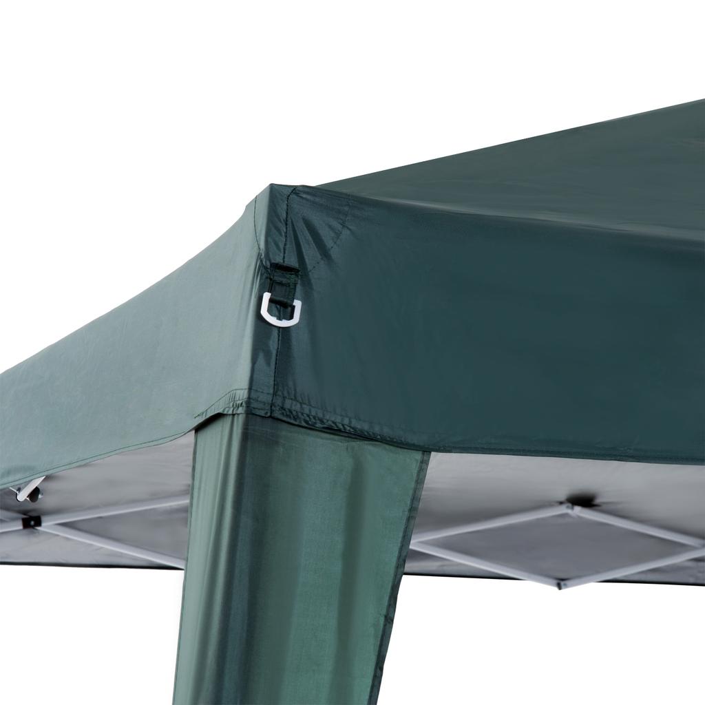 Folding Pavilion 2.4x2.4m Folding Tent With UV Protection Party Tent Including Carry Bag For Garden Balcony Steel Green