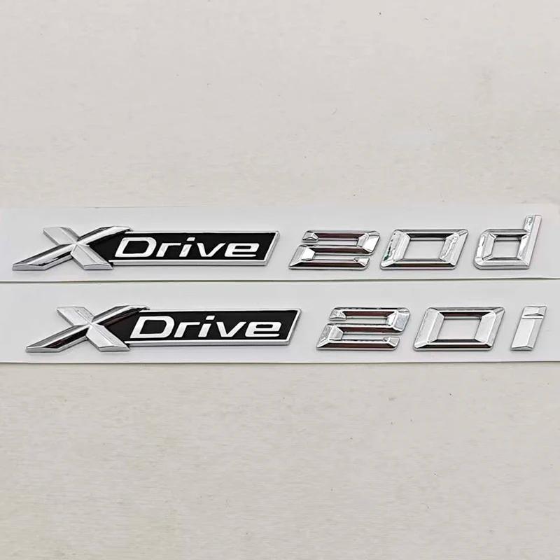 3D ABS Chrome Black Car Letters Logo XDrive 20i 20d Badge Rear Trunk Emblem Side Door Sticker Decals For BMW XDrive Accessories af2