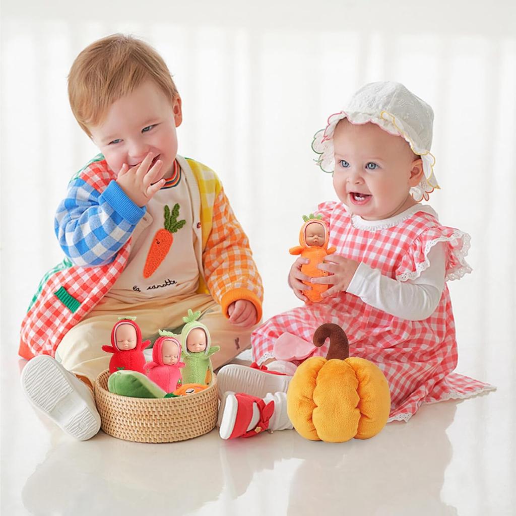 Игровой набор маленьких кукол eDollable 10 см включает 6 мягких мини-кукол и сумку для хранения, набор маленьких кукол-младенцев с реалистичным внешним видом для малышей