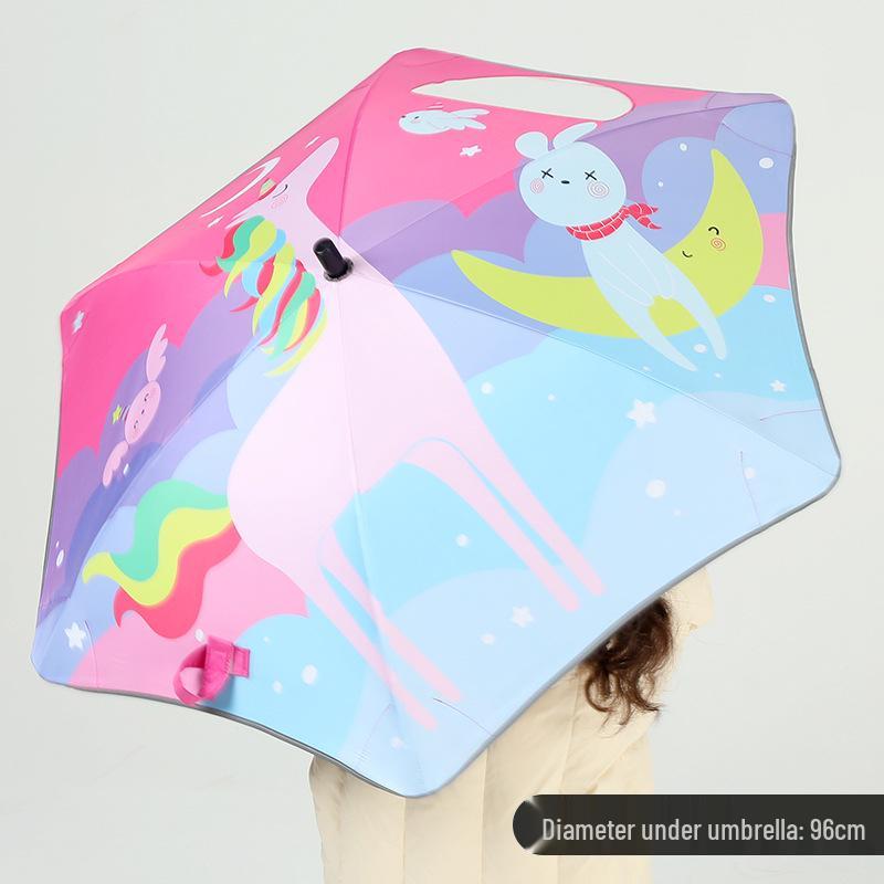 Kids' Adorable 3D Umbrella: Safe, Dual-Use Sunshade & Rain Cover