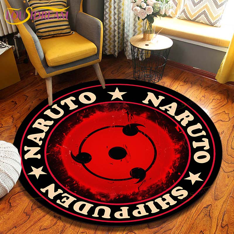Круглый ковер в стиле аниме «Наруто», напольный коврик для спальни, фланелевый ковер с животными, противоскользящий детский игровой коврик, декоративные коврики для детской комнаты