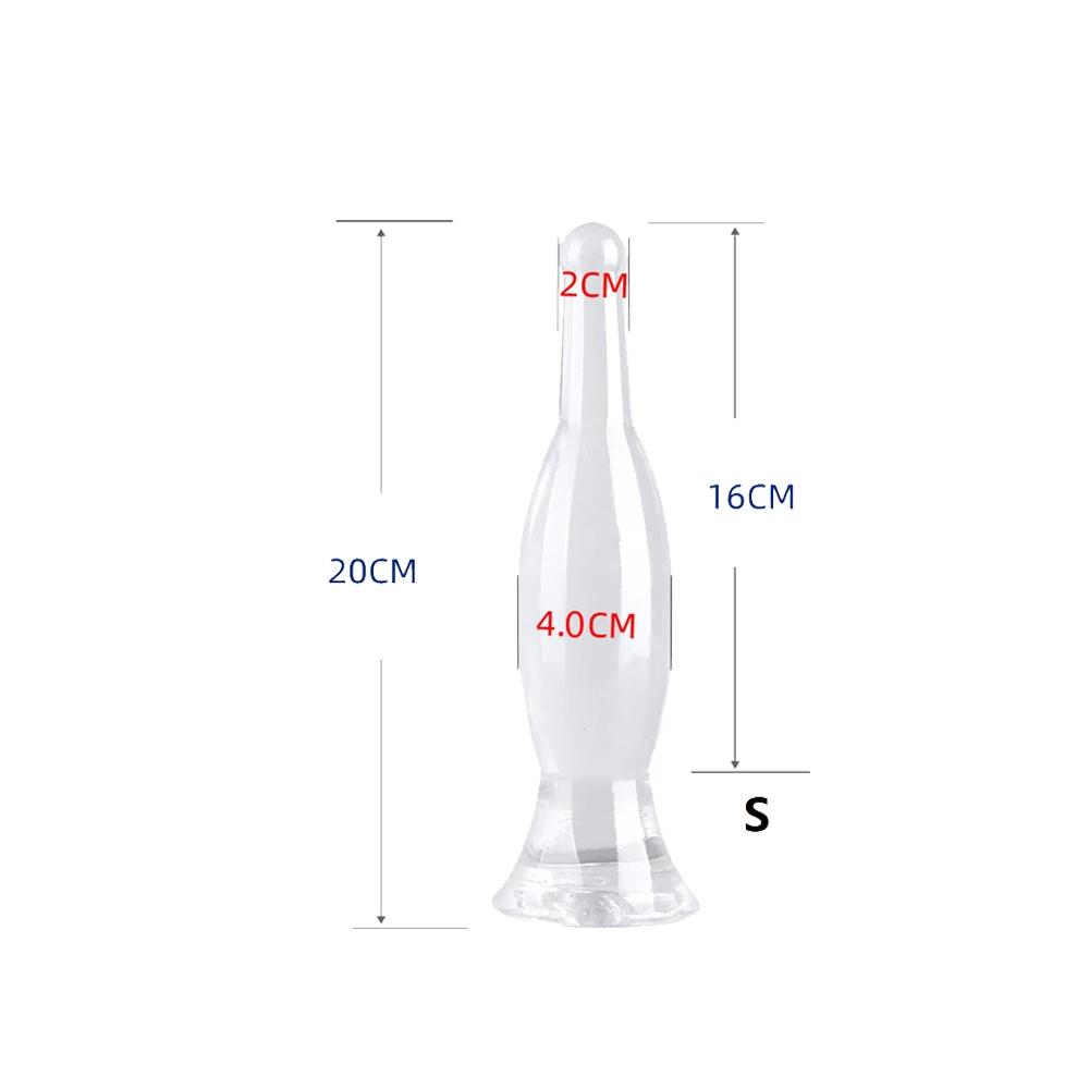 20-29см Кристально-голубая ваза Анальная пробка Задняя пробка Здоровье Мягкий TPE материал Форма пивной бутылки Анальный дилдо Игрушка для анального секса для взрослых для женщин