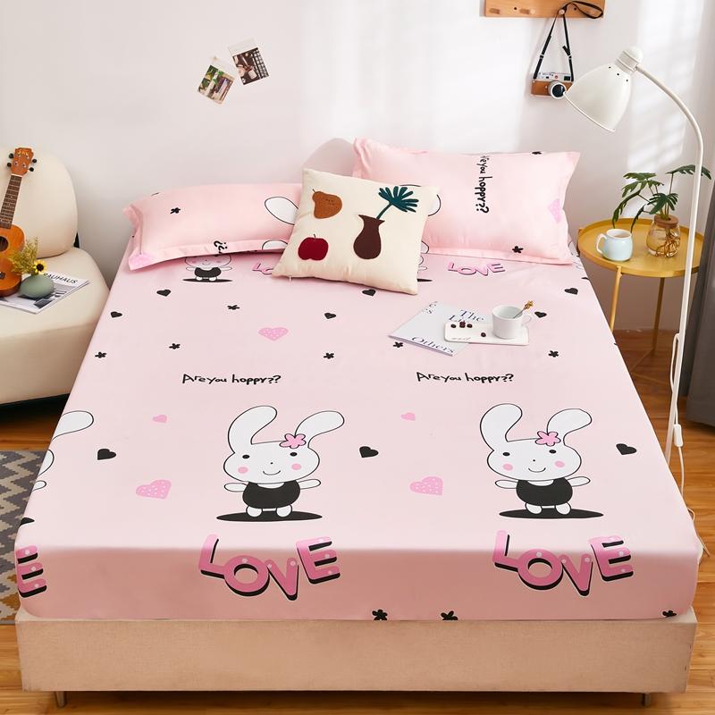 Водонепроницаемая простыня на резинке для дома, эластичная простыня, приятная для кожи, покрывало для кровати, постельное белье в цветочном стиле(Нет наволочки)