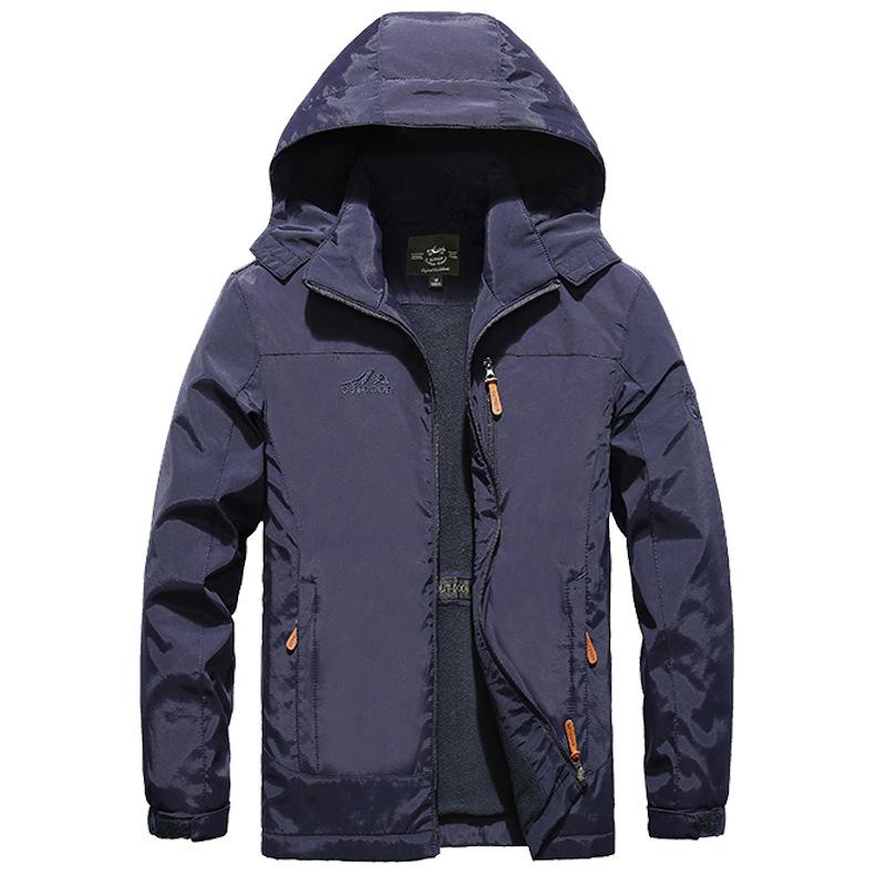 Мужская быстросохнущая одежда Charge большого размера для активного отдыха на осень и зиму, средняя и длинная флисовая куртка с капюшоном, куртка, топ
