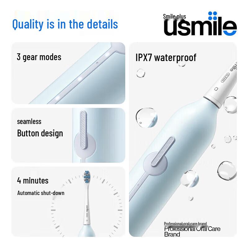 usmile P1MAX Звуковая электрическая зубная щетка вилка CN (адаптер в комплекте)