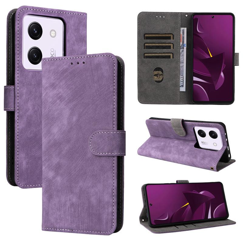 Кожаные чехлы-книжки, совместимые с Xiaomi Poco M7 Pro / Redmi Turbo 4, Redmi Note Note 14, Poco X7 Pro, противоударный защитный чехол для всего корпуса