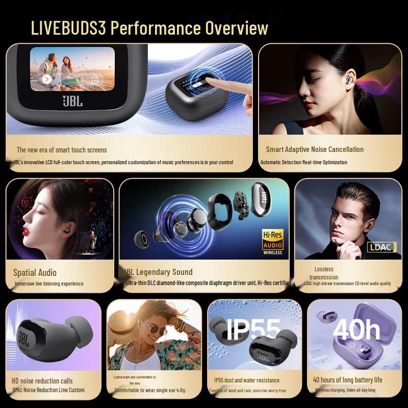 JBL Live Buds 3 True Wireless Adaptive Noise Cancelling Earbuds