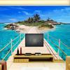 Custom Photo Wall Paper Island Wooden Bridge 3D Landscape Painting Background Wall Decorations Living Room Mural De Parede 3D