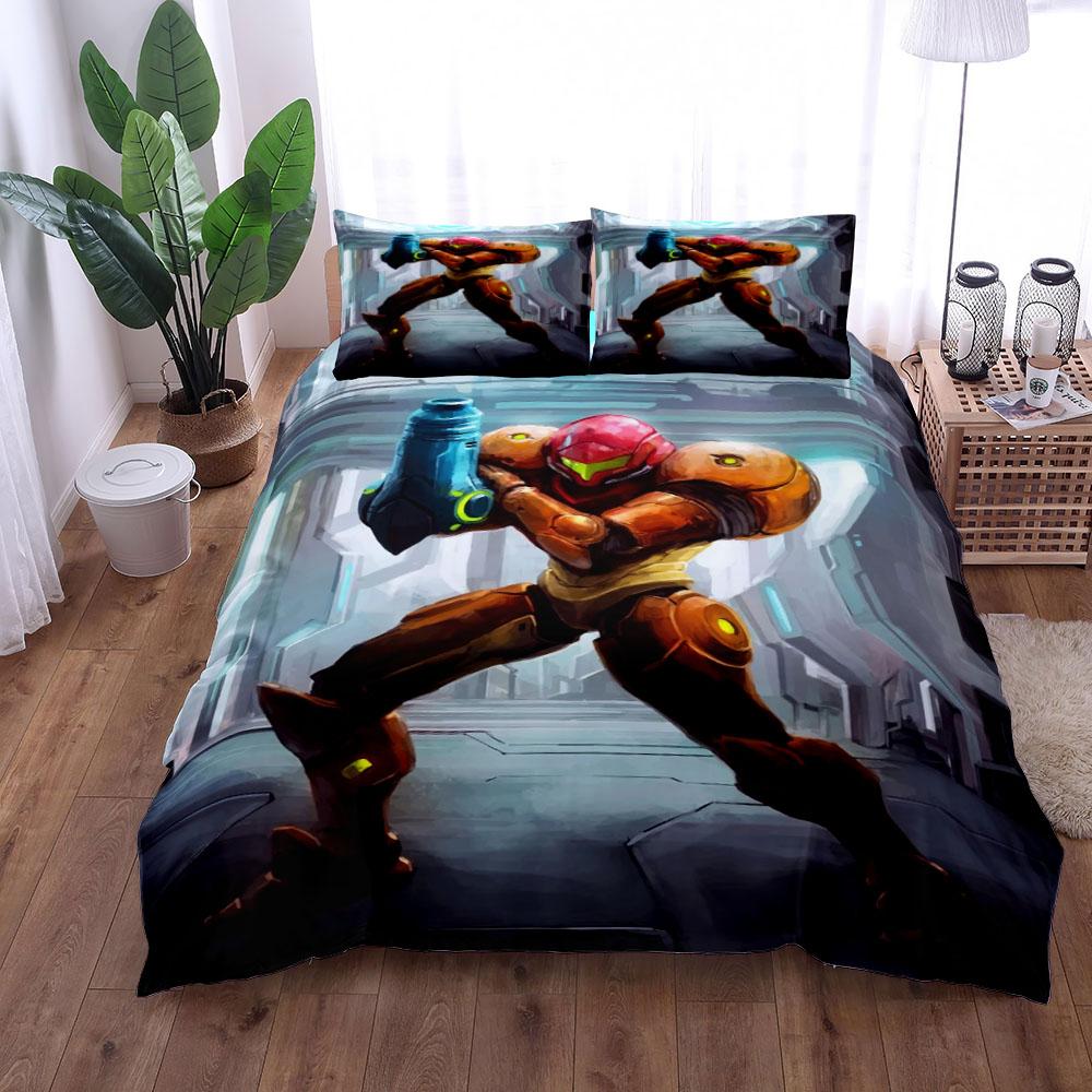 Mega Man Childhood Duvet Cover Set King Queen Double Full Twin Single Size Bed Linen Set