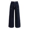 Anti-fading Spring New High-waist Wide-leg Floor Pants High-waist Simple and Durable Versatile Jeans for Women