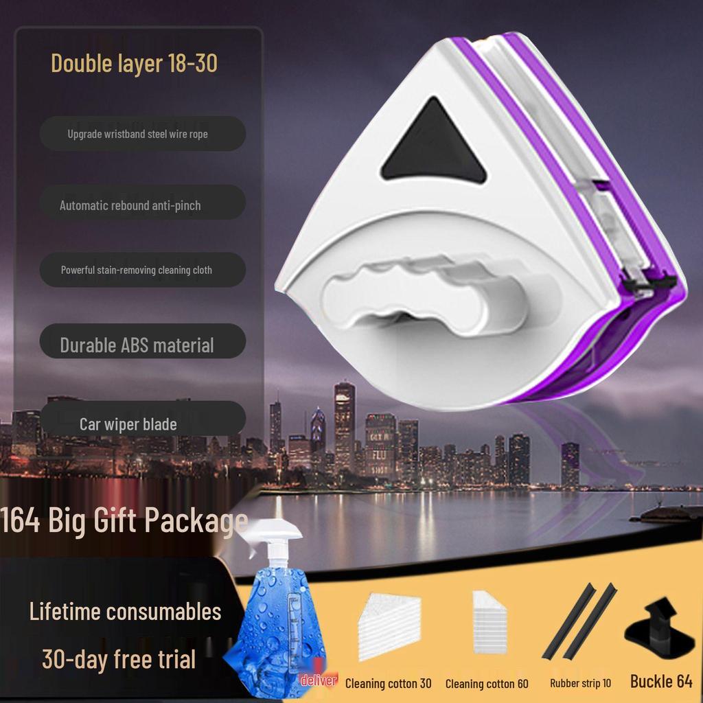 Сильный магнитный трехслойный скребок для мытья стекол для окон высотных зданий