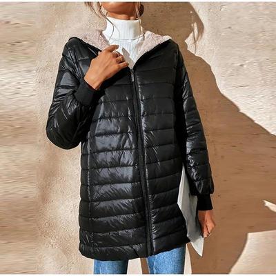 Зимние новые стеганые женские куртки свободные утолщенные пуховики на молнии с капюшоном повседневные высококачественные пальто