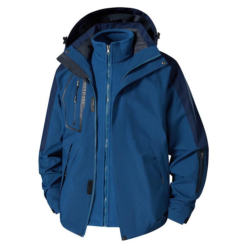3-in-1 Waterproof Windproof Hiking Jacket With Removable Fleece Liner Men Women Winter Outdoor Mountaineering
