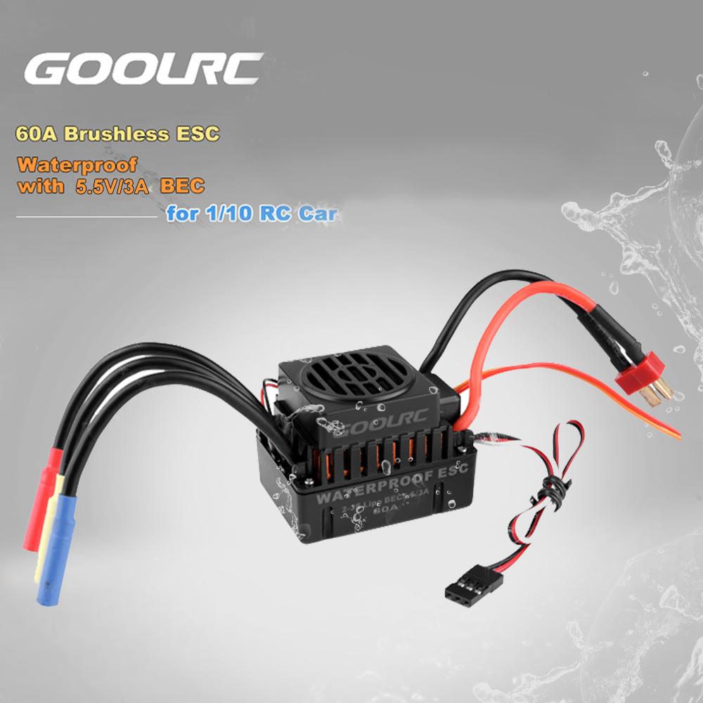 GoolRC Обновите водонепроницаемый бесщеточный двигатель 3650 3500KV с комбинированным набором ESC 60A для грузовика с радиоуправлением 1/10