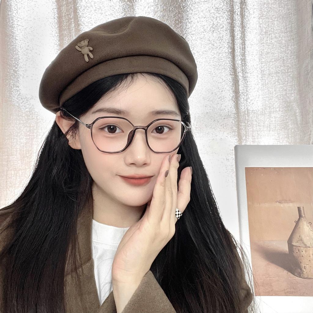 Шерстяной берет с маленьким лицом для детей, японский темперамент, универсальный художник, ретро, большой полевой, британский прилив