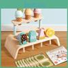Wooden Ice Simulation Cream Shelf Children Puzzle Interactive Toy For Gift