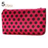 Портативная мини сумка из полиэстера на молнии и принтом в мелкое сердечко для косметических средств и макияжа